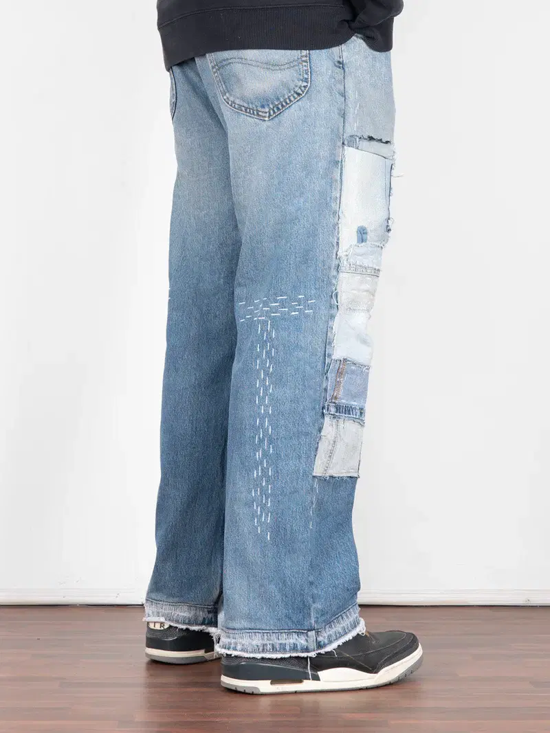 Thumbnail preview #3 for Double Knee Blue Sashiko Denims
