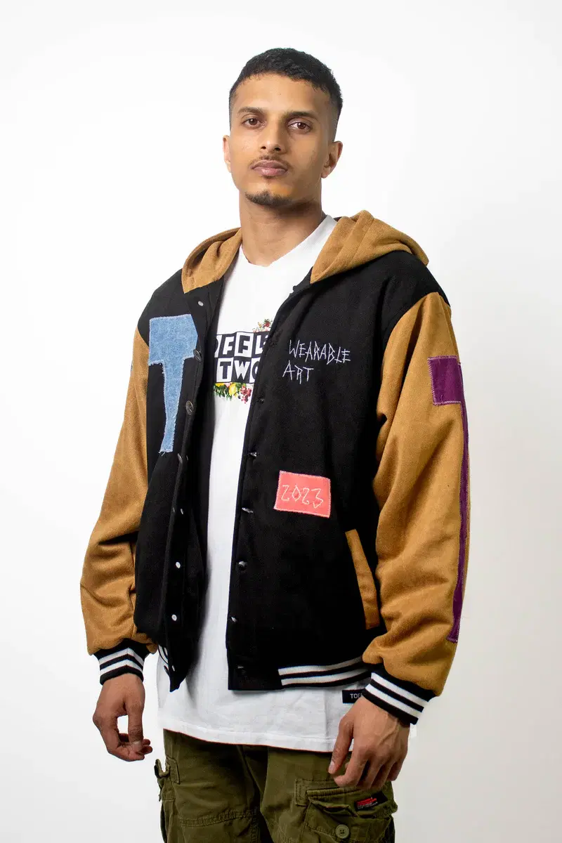 Thumbnail preview #2 for Suede Varsity Jacket
