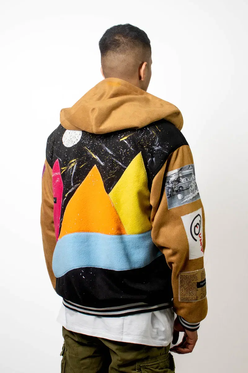 Thumbnail preview #1 for Suede Varsity Jacket