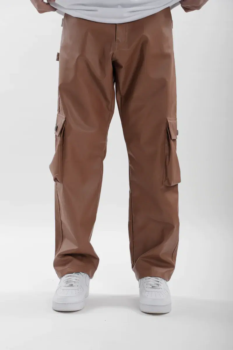 Leather Carpenter Pants - Brown, a product by TOFFLE